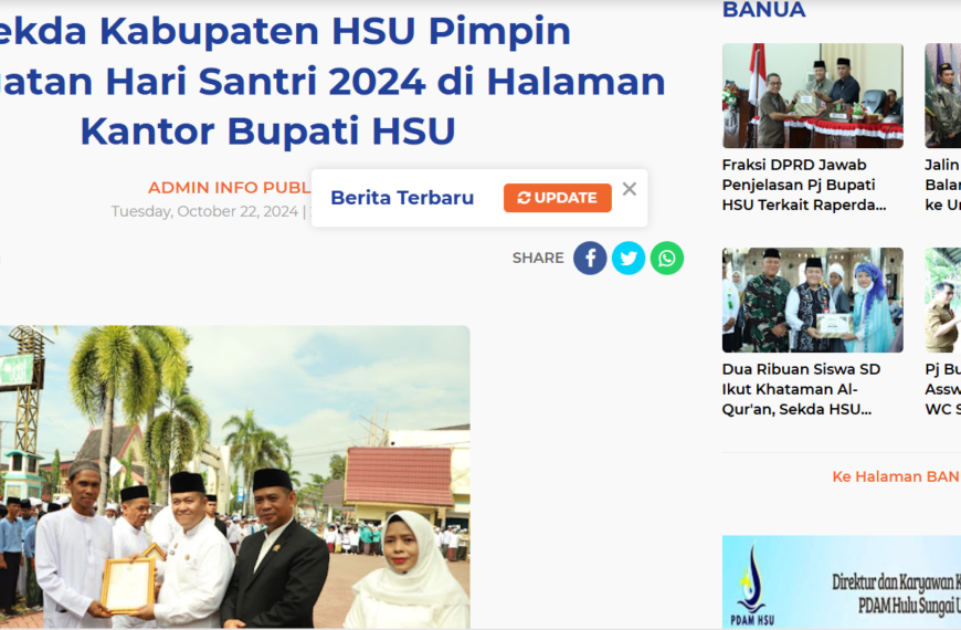 Sekda Kabupaten HSU Pimpin Peringatan Hari Santri 2024 di Halaman Kantor Bupati HSU
