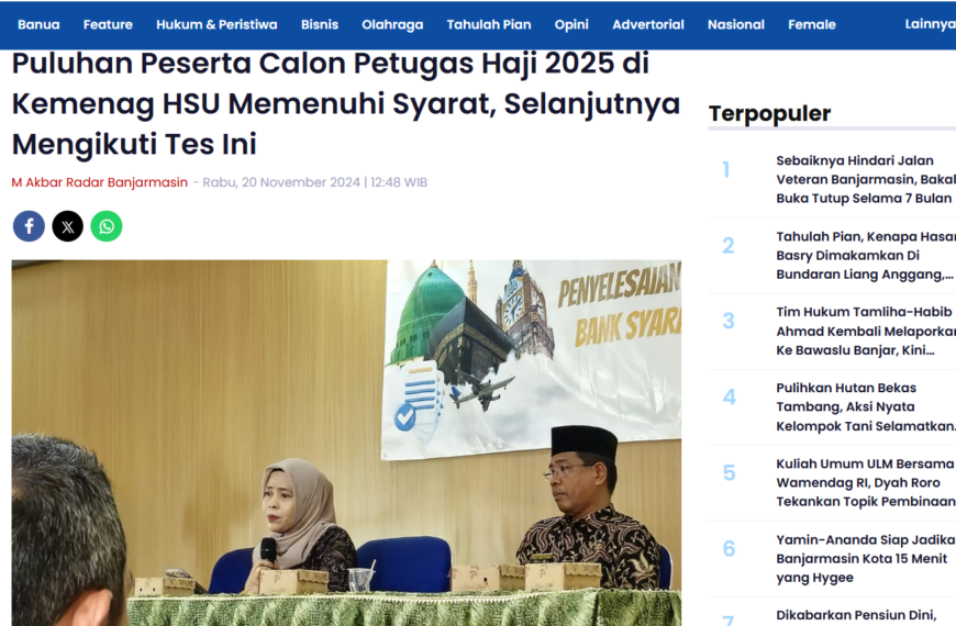 Puluhan Peserta Calon Petugas Haji 2025 di Kemenag HSU Memenuhi Syarat, Selanjutnya Mengikuti Tes Ini
