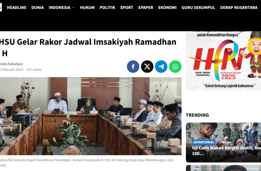 MUI HSU Gelar Rakor Jadwal Imsakiyah Ramadhan 1446 H