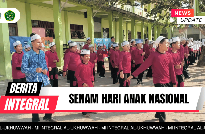Peringati Hari Anak Nasional, Siswa MI Integral Al-Ukhuwwah Ceria Ikuti Senam Bersama
