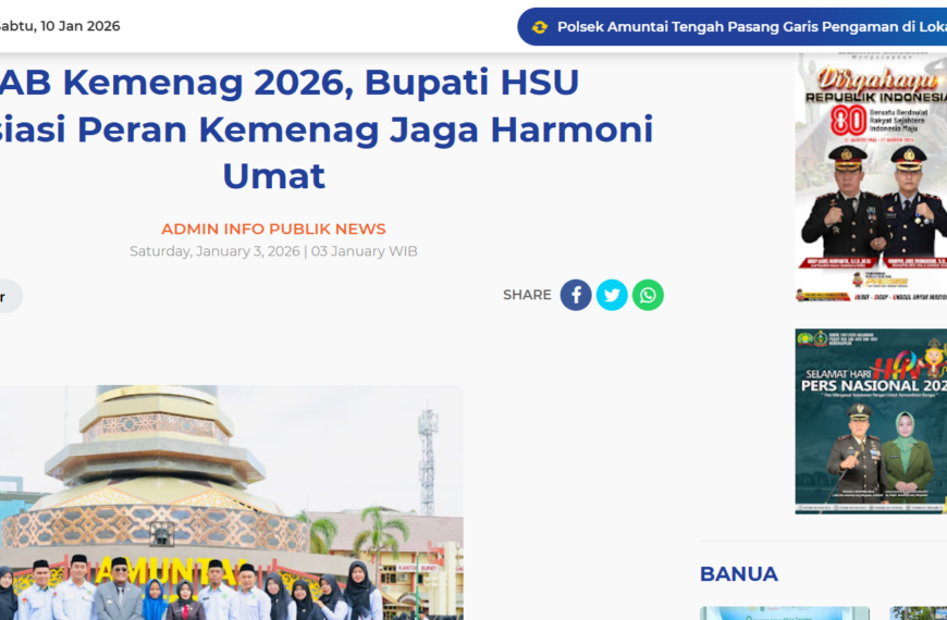 HAB Kemenag 2026, Bupati HSU Apresiasi Peran Kemenag Jaga Harmoni Umat