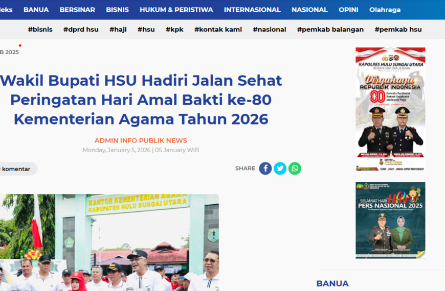 Wakil Bupati HSU Hadiri Jalan Sehat Peringatan Hari Amal Bakti ke-80 Kementerian Agama Tahun 2026