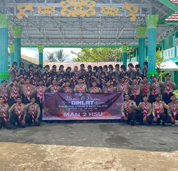 Bentuk Jiwa Kepemimpinan Pramuka, MAN 2 HSU Gelar Diklat Dewan Ambalan