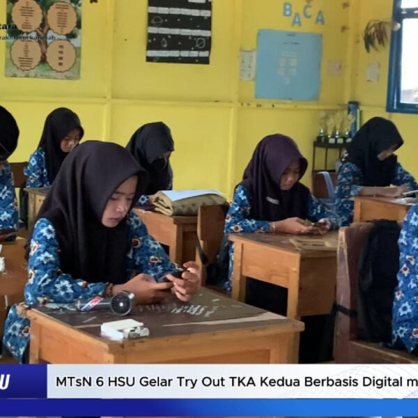MTsN 6 HSU Gelar TRy Out Kedua Berbasis Digital melalui Yupintar.id