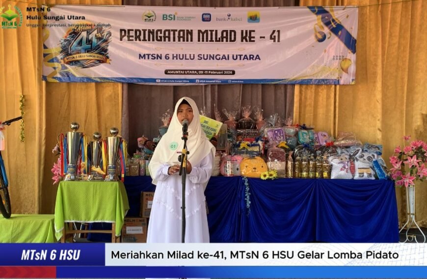 Meriahkan Milad ke-41, MTsN 6 HSU Gelar Lomba Pidato