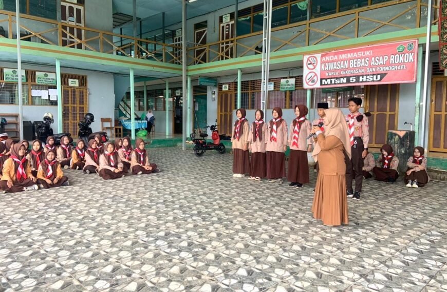 Tumbuhkan Jiwa Kepemimpinan, MTsN 5 HSU Laksanakan Pemilihan Ketua dan Wakil Dewan Galang